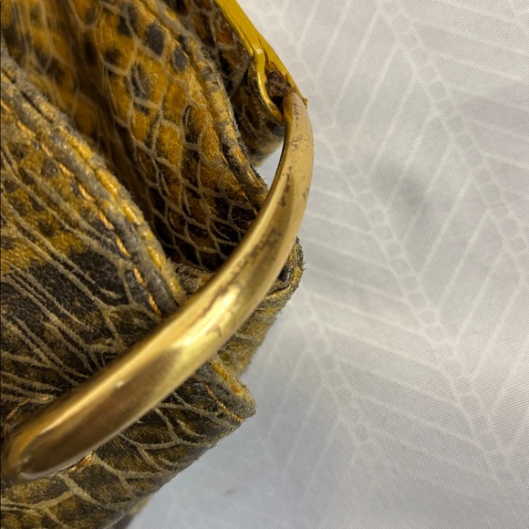 Antonio Melani  leather Yellow Snake Print Women's Bag - Picture 5 of 8